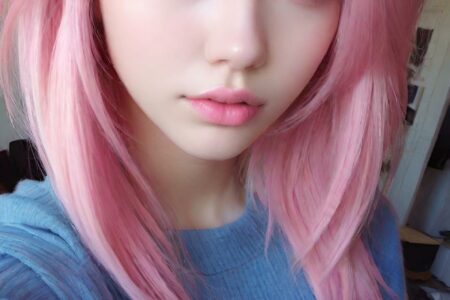 AI girl with pink hair wallpaper