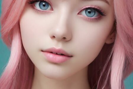 AI girl with pink hair wallpaper