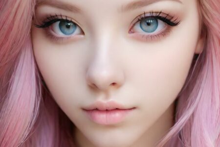 AI girl with pink hair wallpaper