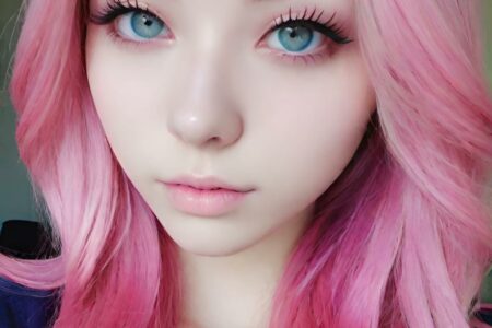 AI girl with pink hair wallpaper
