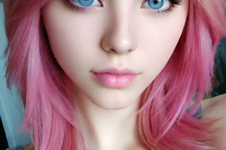 AI girl with pink hair wallpaper