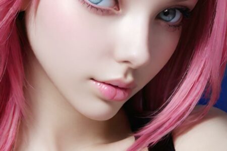 AI girl with pink hair wallpaper