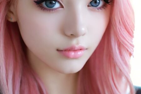 AI girl with pink hair wallpaper