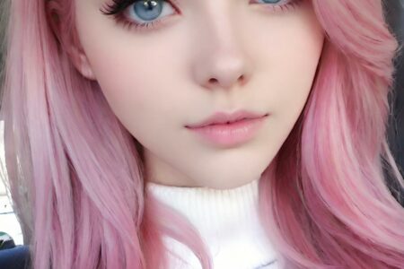 AI girl with pink hair wallpaper