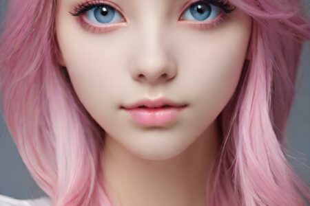 AI girl with pink hair wallpaper