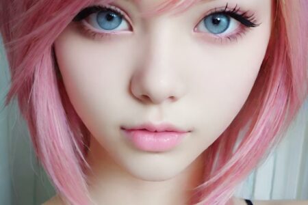 AI girl with pink hair wallpaper