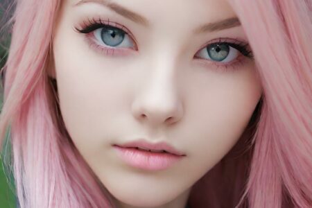 AI girl with pink hair wallpaper