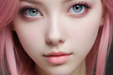 AI girl with pink hair wallpaper