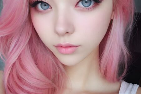 AI girl with pink hair wallpaper