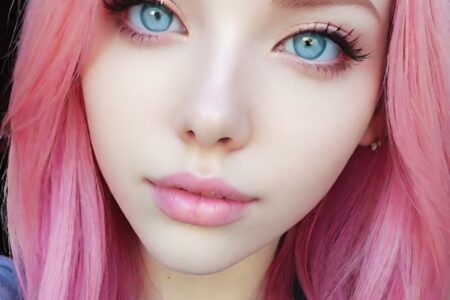 AI girl with pink hair wallpaper