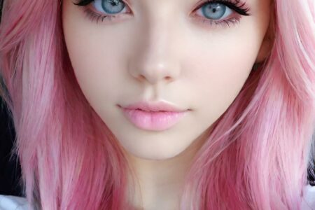 AI girl with pink hair wallpaper