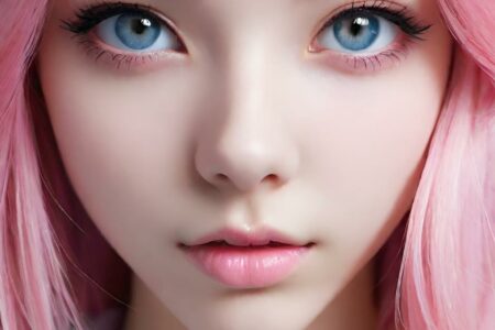 AI girl with pink hair wallpaper