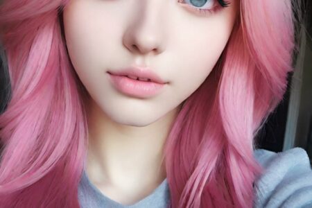 AI girl with pink hair wallpaper