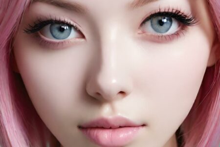 AI girl with pink hair wallpaper