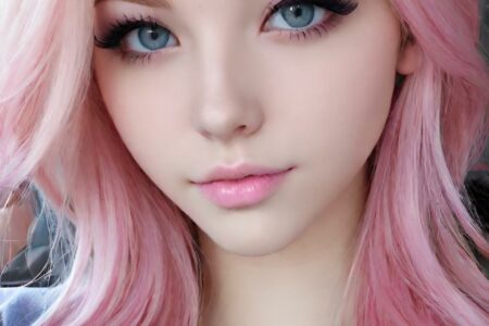 AI girl with pink hair wallpaper