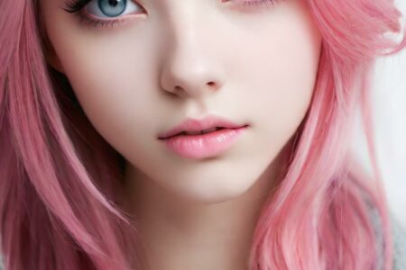AI girl with pink hair wallpaper