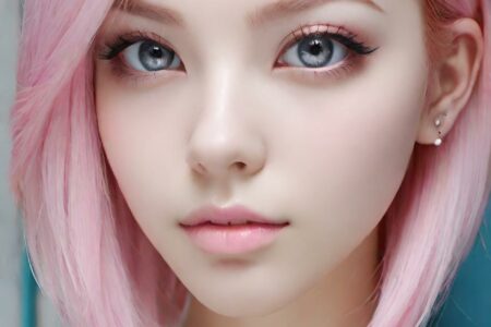 AI girl with pink hair wallpaper