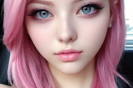 AI girl with pink hair wallpaper