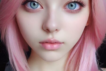 AI girl with pink hair wallpaper