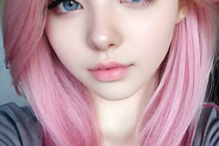 AI girl with pink hair wallpaper