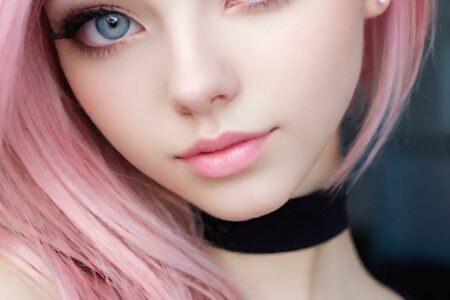 AI girl with pink hair wallpaper