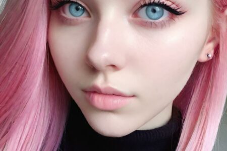 AI girl with pink hair wallpaper