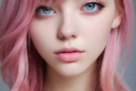 AI girl with pink hair wallpaper
