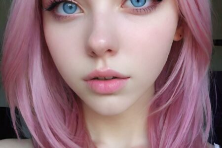 AI girl with pink hair wallpaper