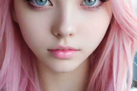 AI girl with pink hair wallpaper