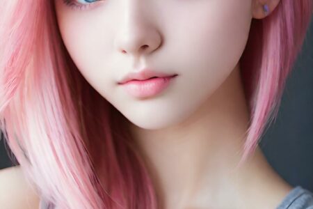 AI girl with pink hair wallpaper