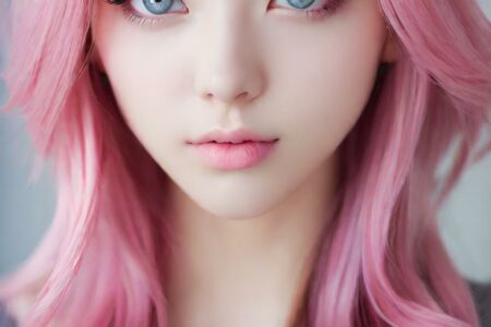 AI girl with pink hair wallpaper