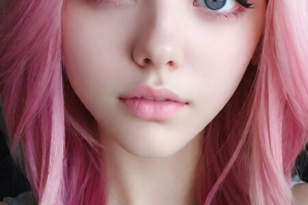 AI girl with pink hair wallpaper