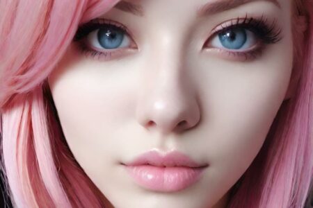 AI girl with pink hair wallpaper