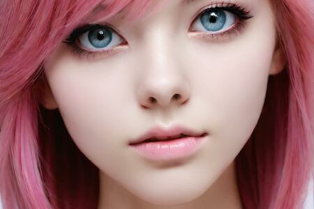 AI girl with pink hair wallpaper
