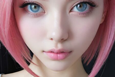AI girl with pink hair wallpaper