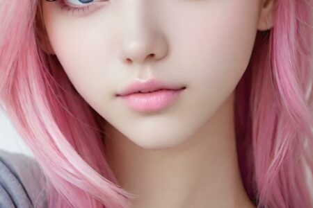 AI girl with pink hair wallpaper