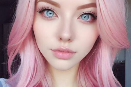 AI girl with pink hair wallpaper