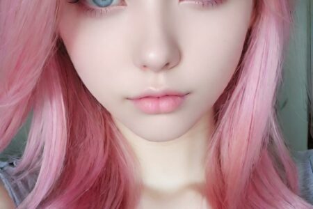 AI girl with pink hair wallpaper
