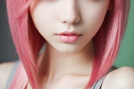 AI girl with pink hair wallpaper