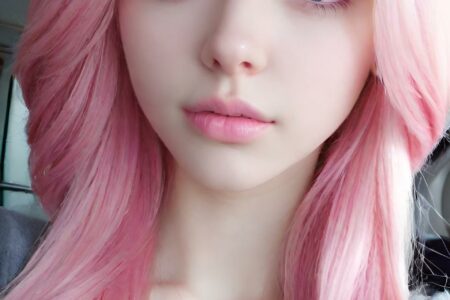 AI girl with pink hair wallpaper