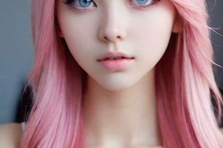 AI girl with pink hair wallpaper