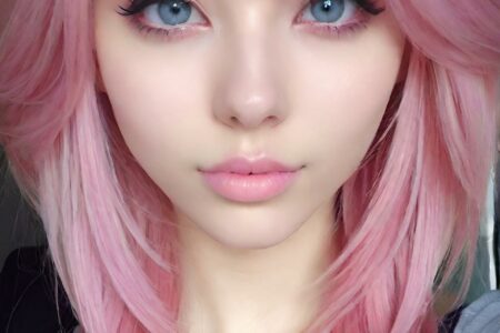 AI girl with pink hair wallpaper