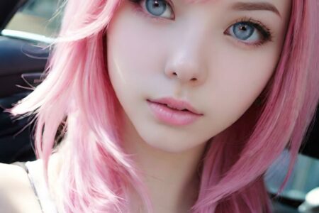 AI girl with pink hair wallpaper