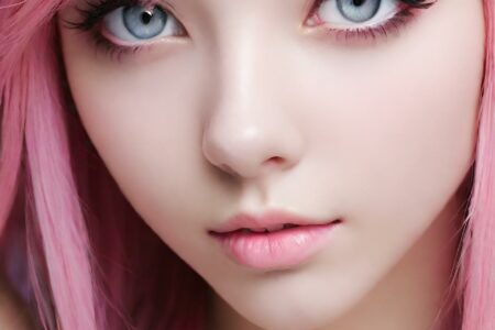 AI girl with pink hair wallpaper
