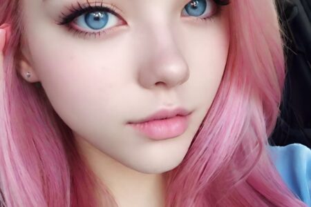 AI girl with pink hair wallpaper