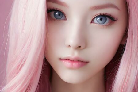AI girl with pink hair wallpaper