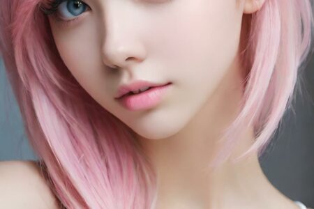 AI girl with pink hair wallpaper