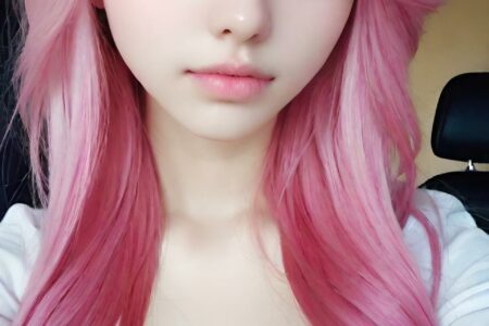 AI girl with pink hair wallpaper