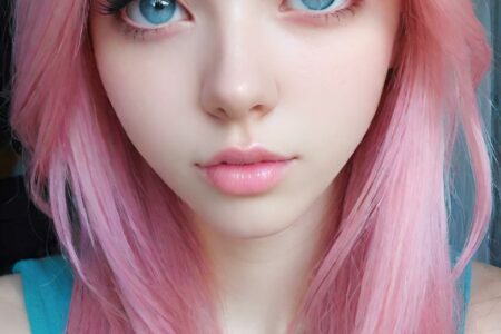 AI girl with pink hair wallpaper