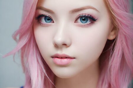 AI girl with pink hair wallpaper